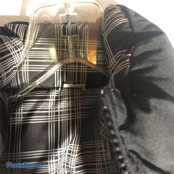 old navy grey black juniors puff zip up vest pockets medium READ - Picture 5 of 8